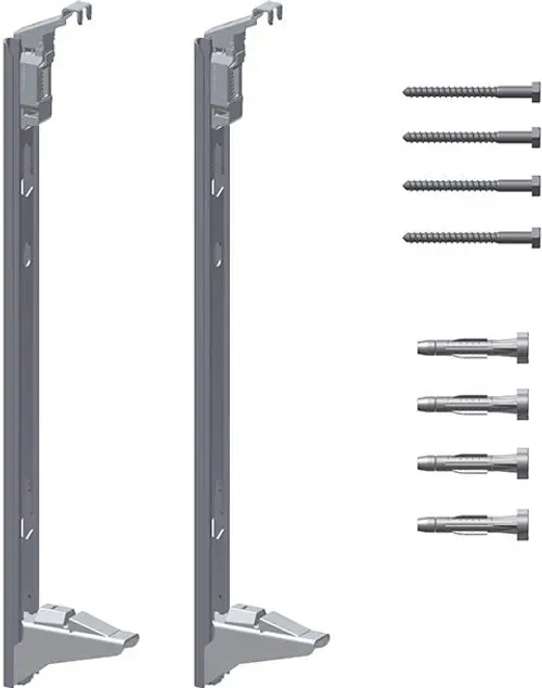Kermi Wandschienen-Set BH200, für Profilflachheizkörper Typ 22, ZB02970017. Graue Heizkörperhalterungen und Montagezubehör.